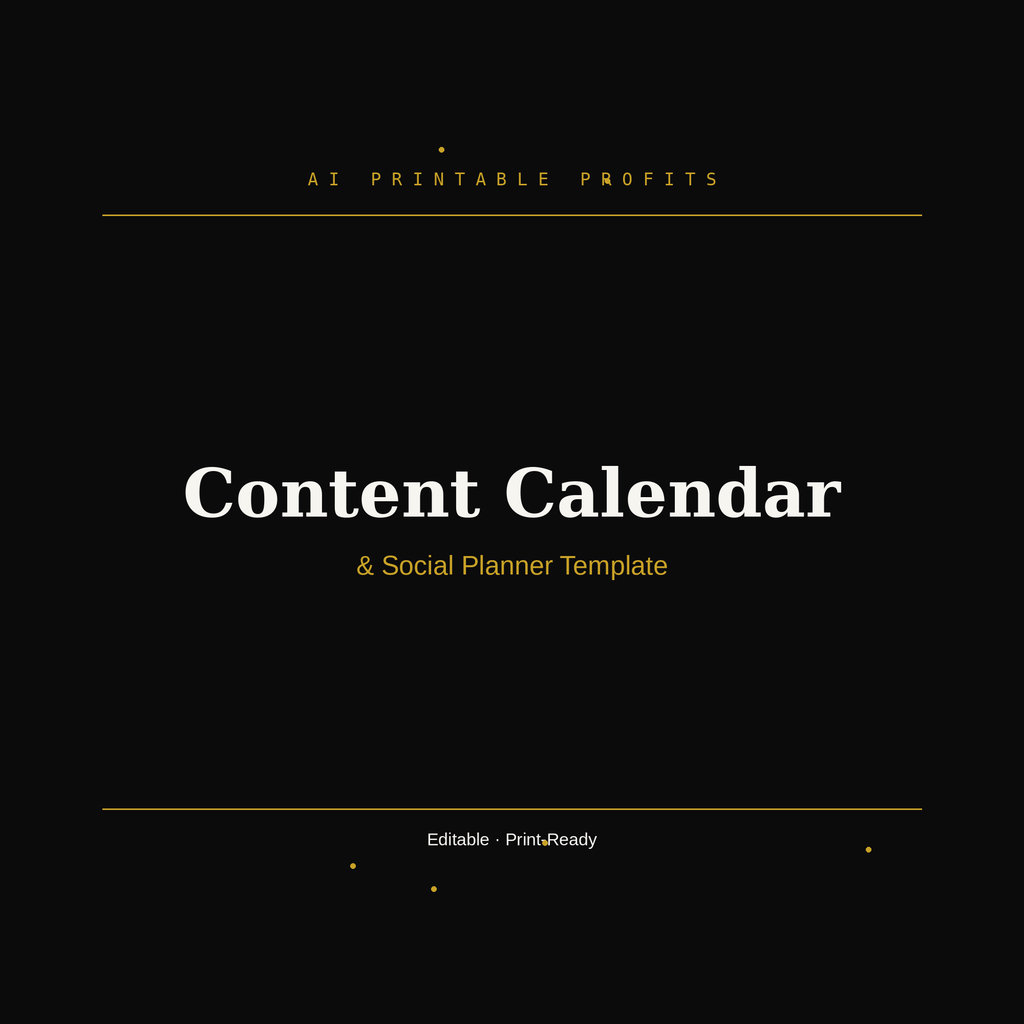Content Calendar & Social Planner Template