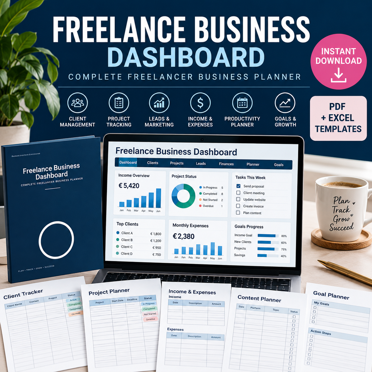 Freelance Business Dashboard — Complete Freelancer Business Planner