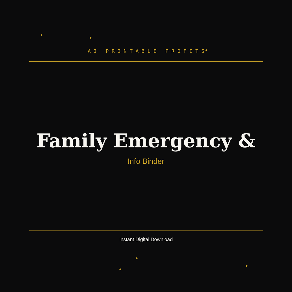Family Emergency & Important Information Binder