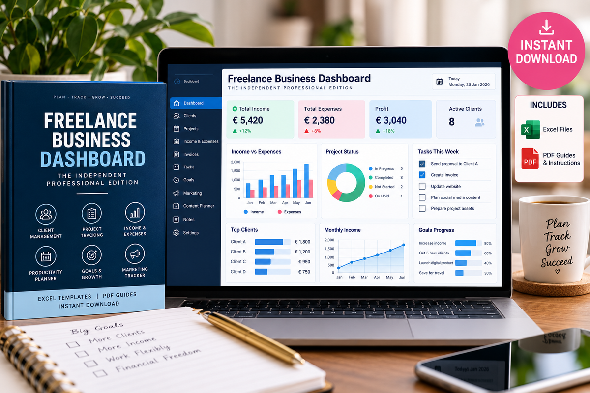 Freelance Business Dashboard — Complete Freelancer Business Planner