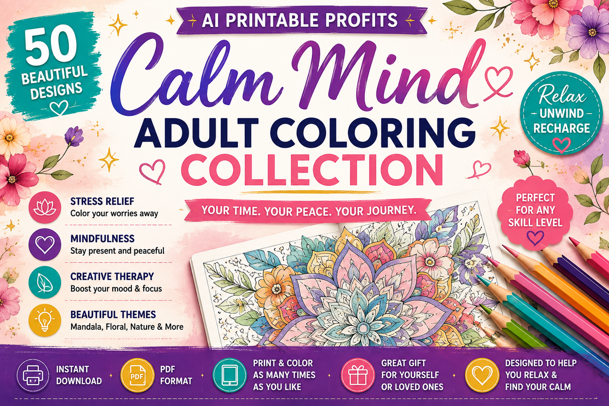 Calm Mind — Adult Coloring Collection