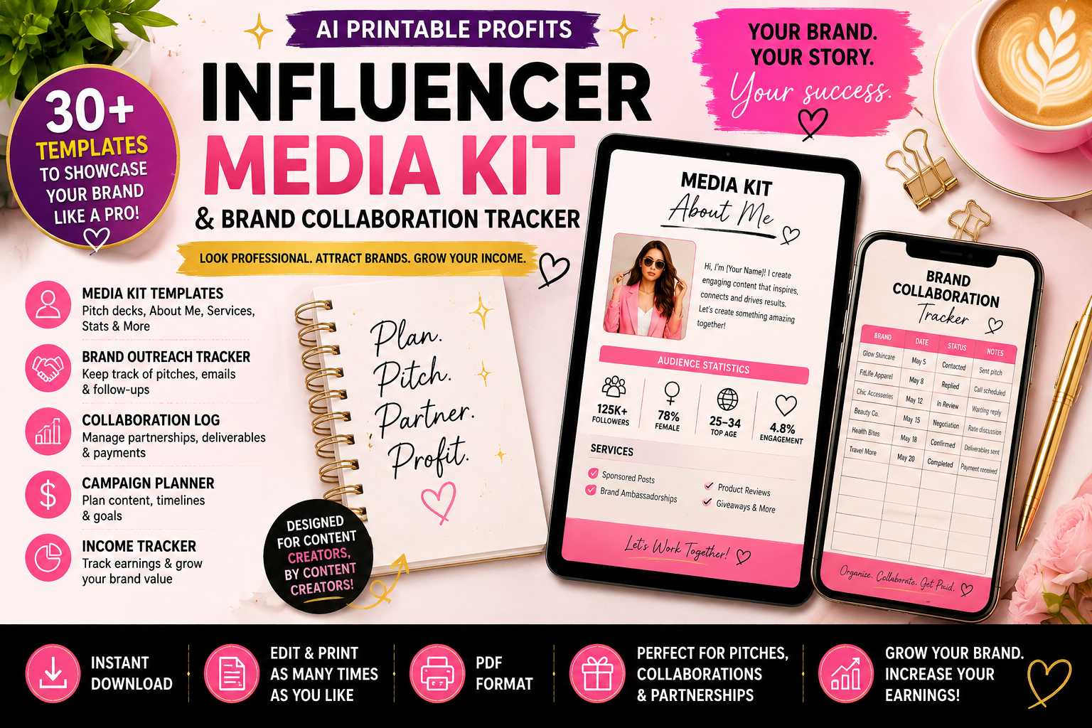 Influencer Media Kit & Brand Collaboration Tracker