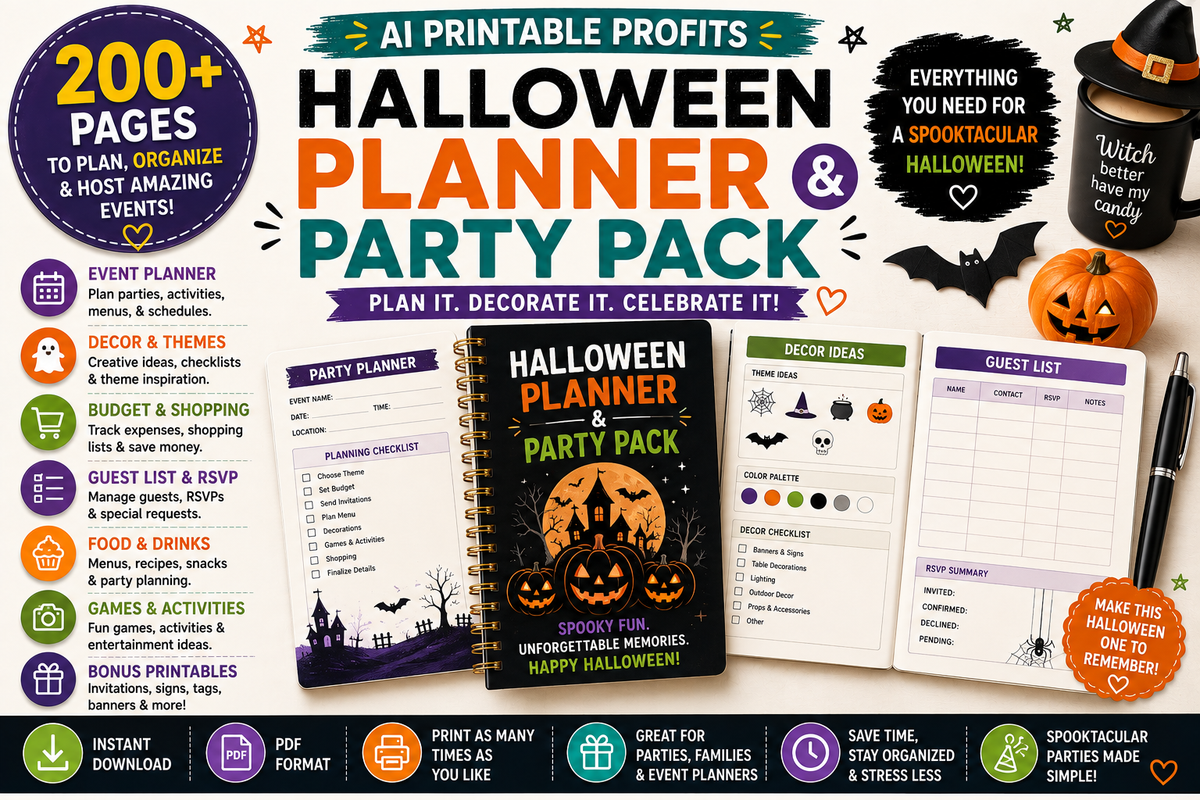 Halloween Planner & Party Pack
