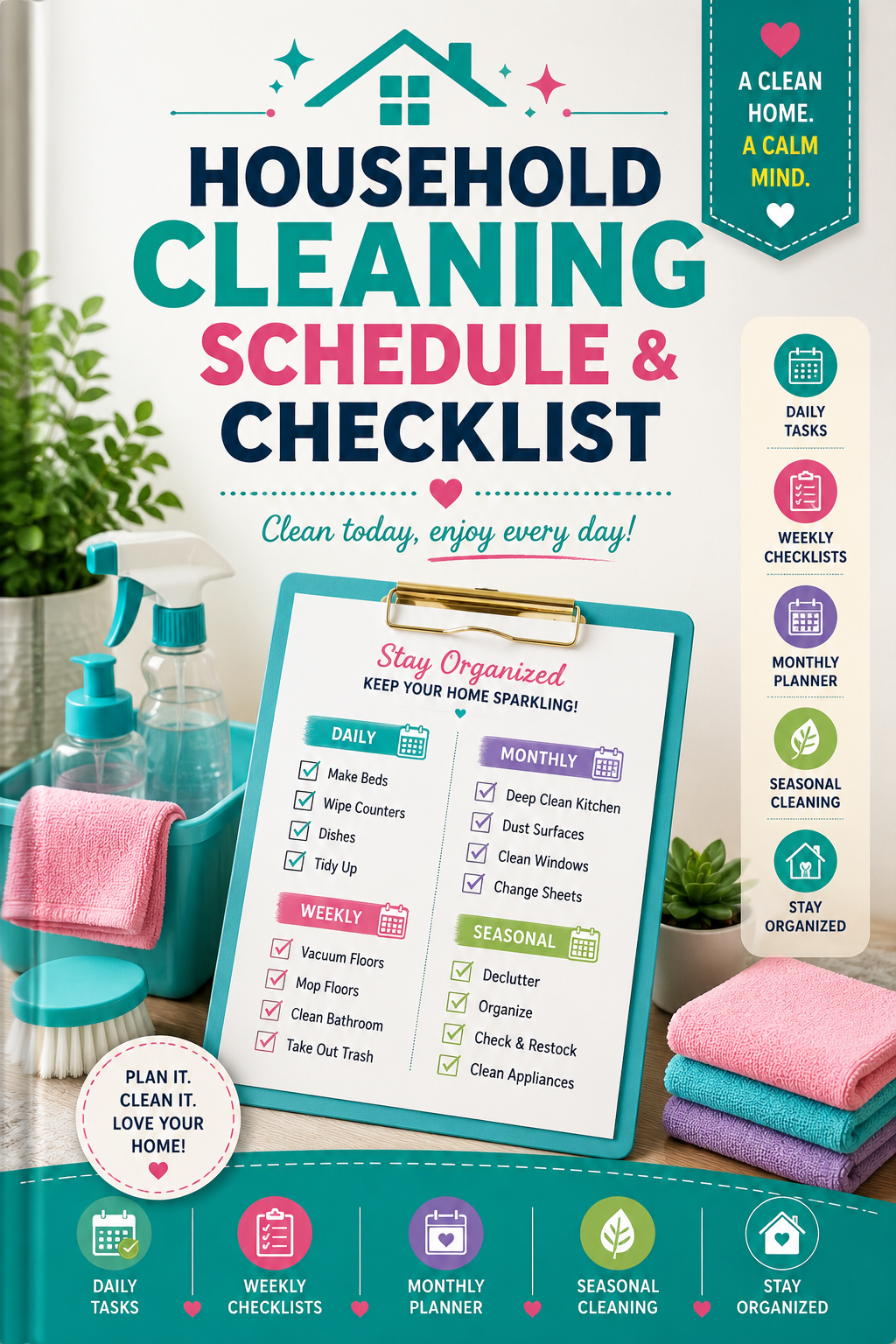 Household Cleaning Schedule & Checklist