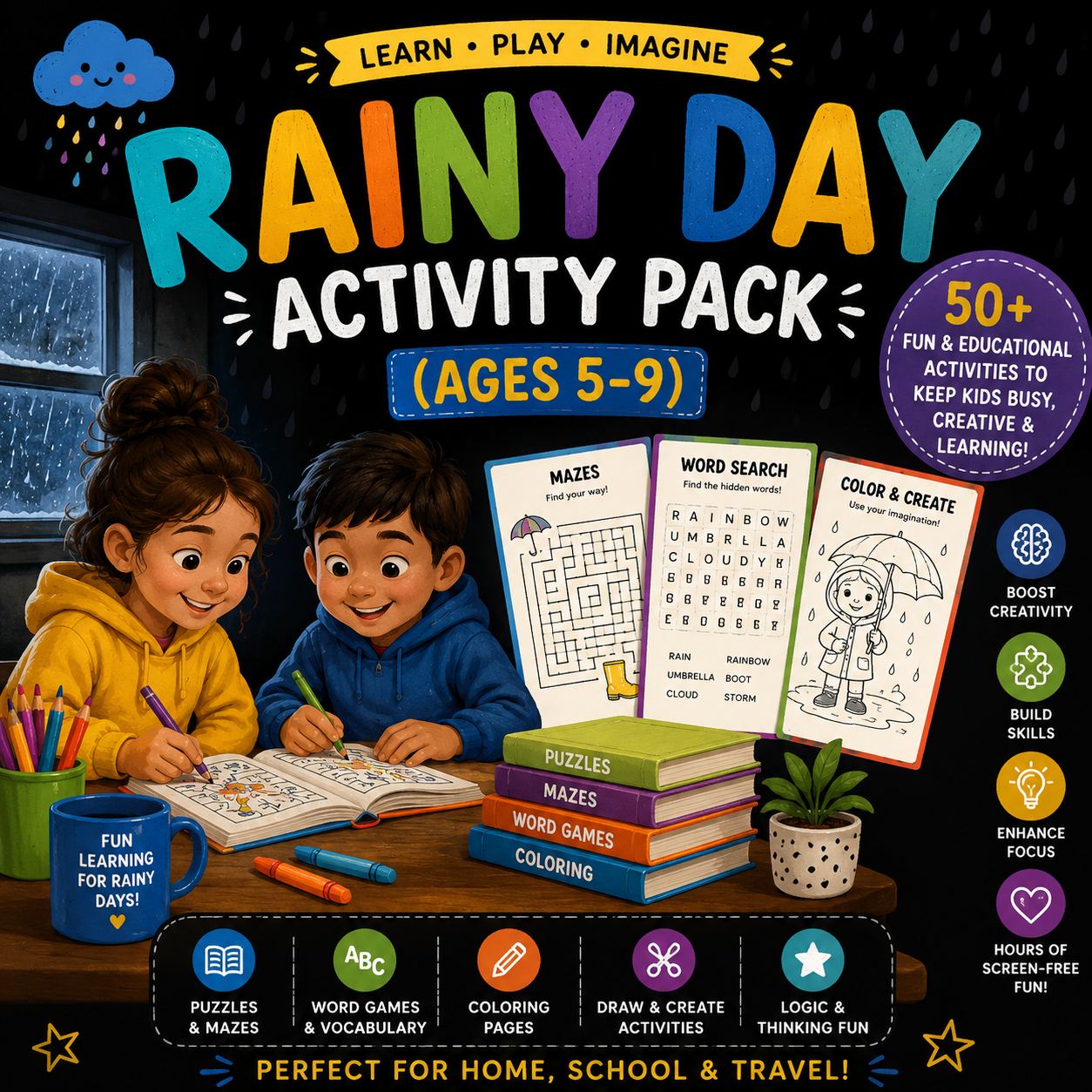 Rainy Day Activity Pack (Ages 5-9)