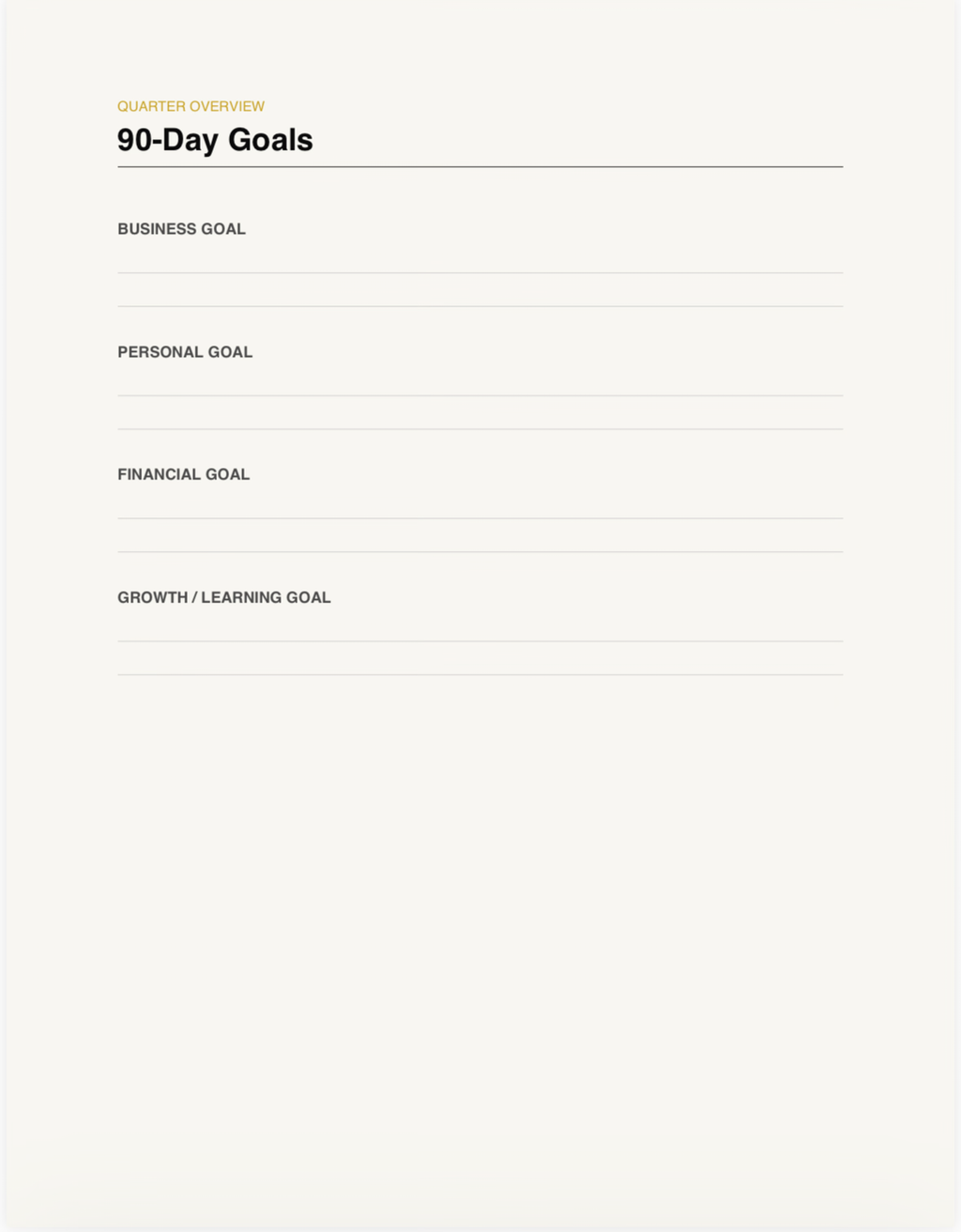 The Focused Founder — 90-Day Digital Planner