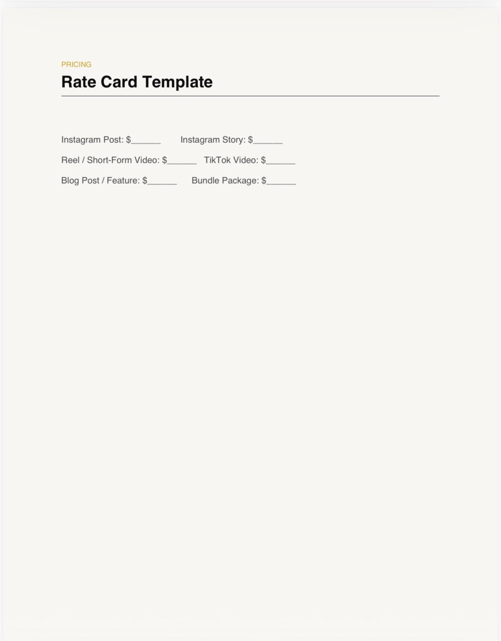 Influencer Media Kit & Brand Collaboration Tracker