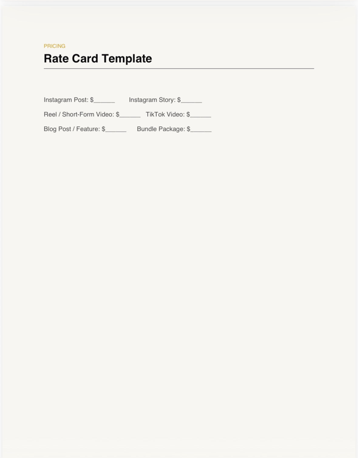 Influencer Media Kit & Brand Collaboration Tracker