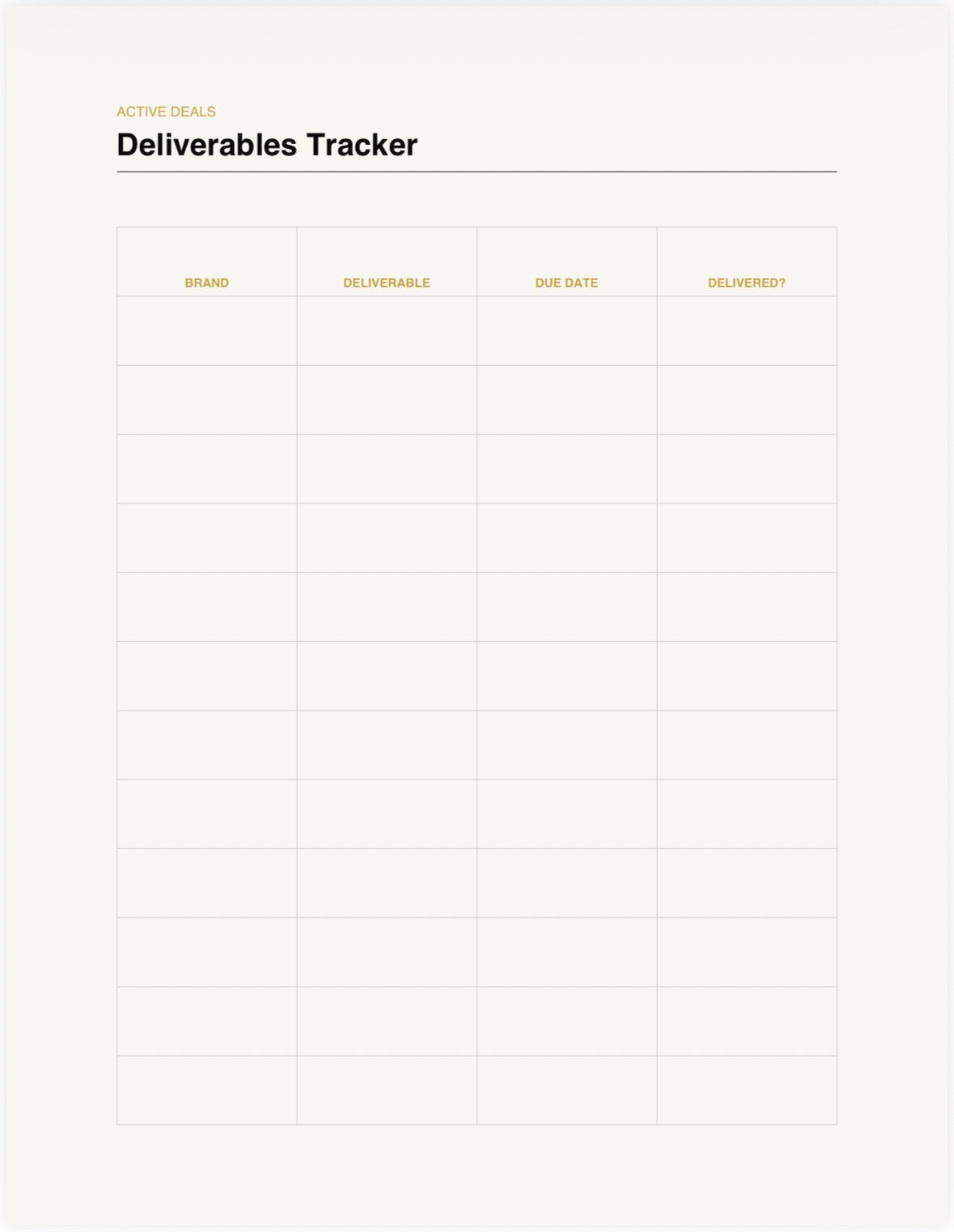 Influencer Media Kit & Brand Collaboration Tracker