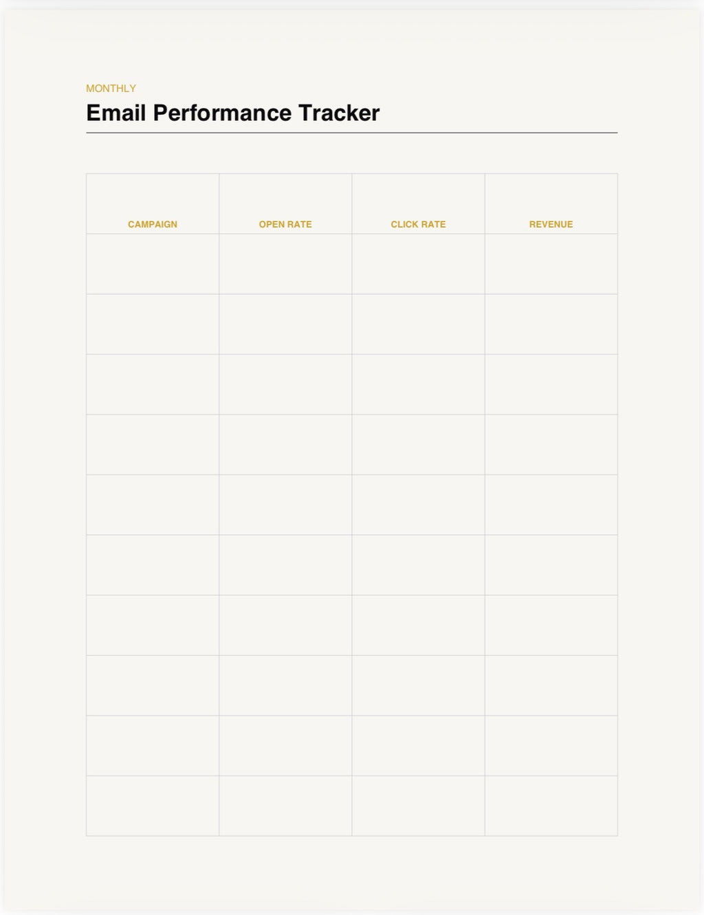 Email Marketing Planner & Campaign Tracker