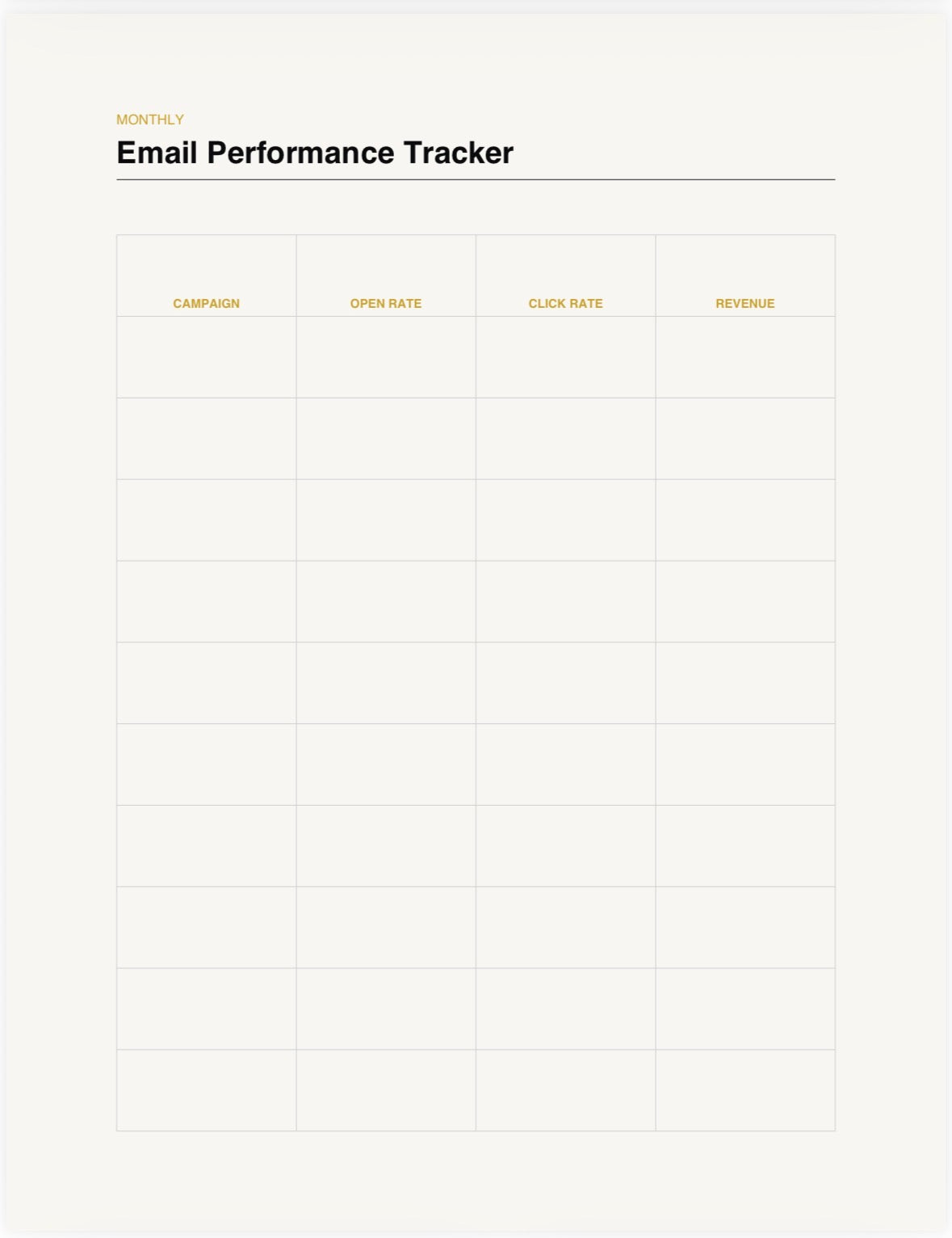 Email Marketing Planner & Campaign Tracker