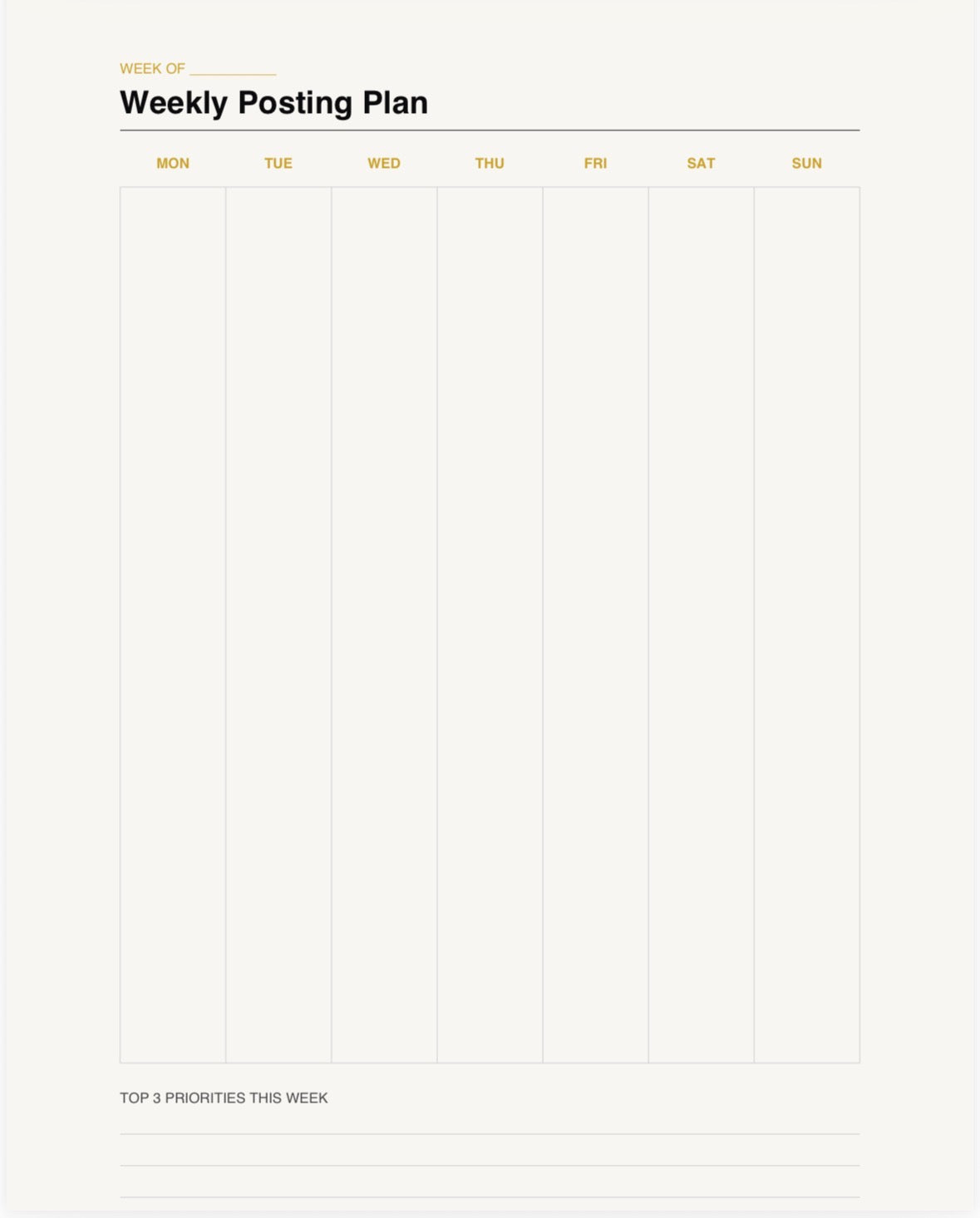 Content Calendar & Social Planner Template
