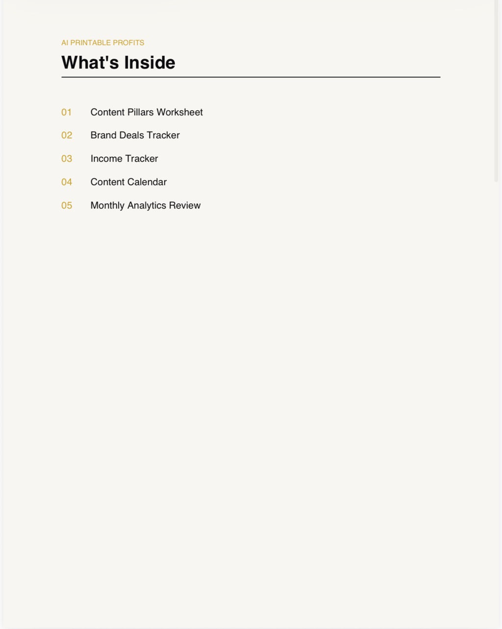 Content Creator Business Planner