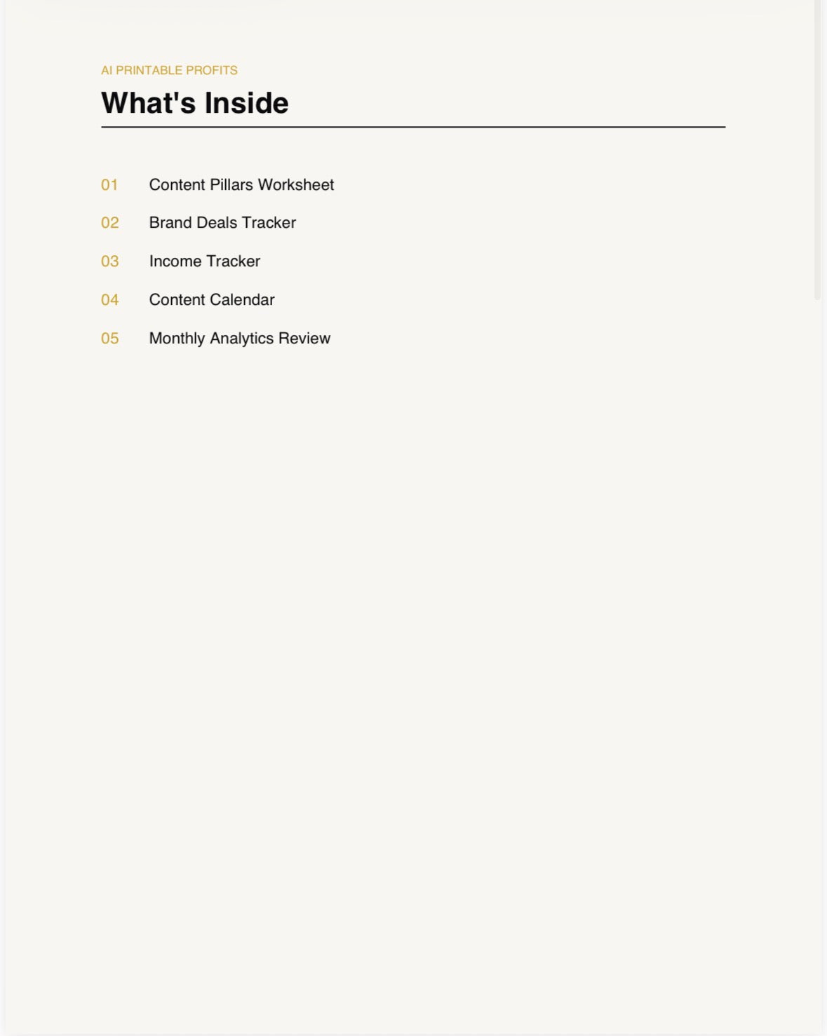 Content Creator Business Planner