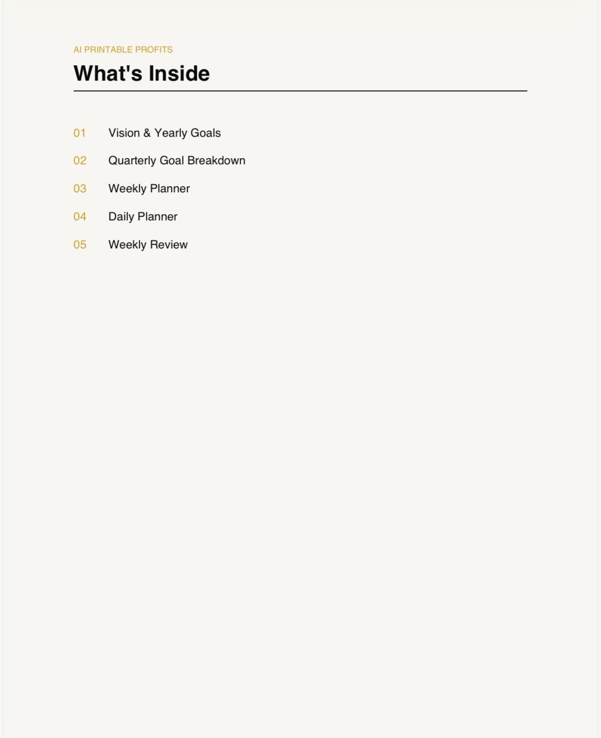 Goal Setting & Productivity Planner