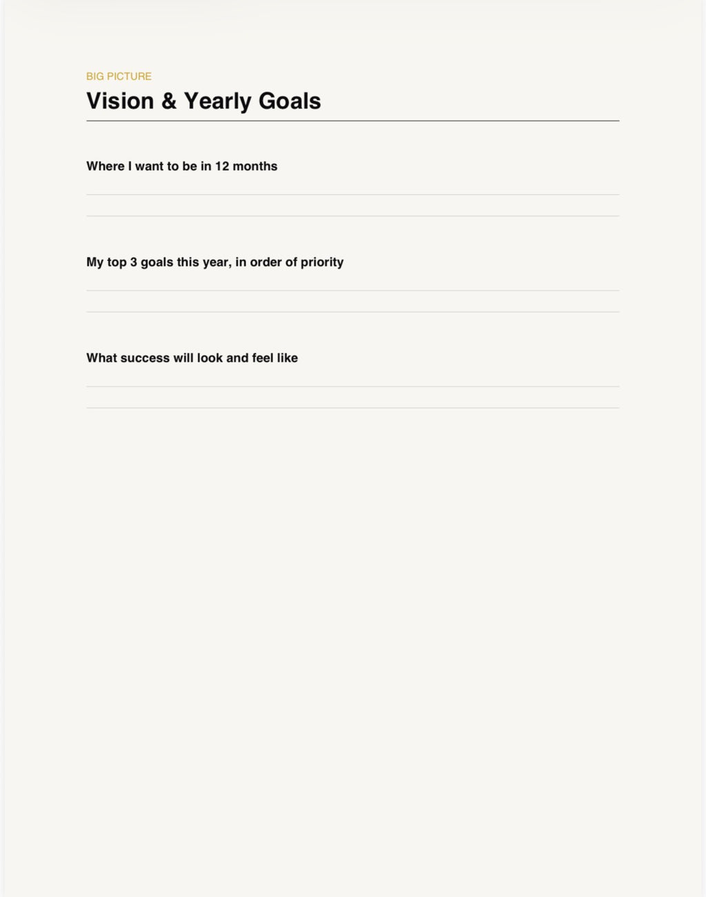 Goal Setting & Productivity Planner