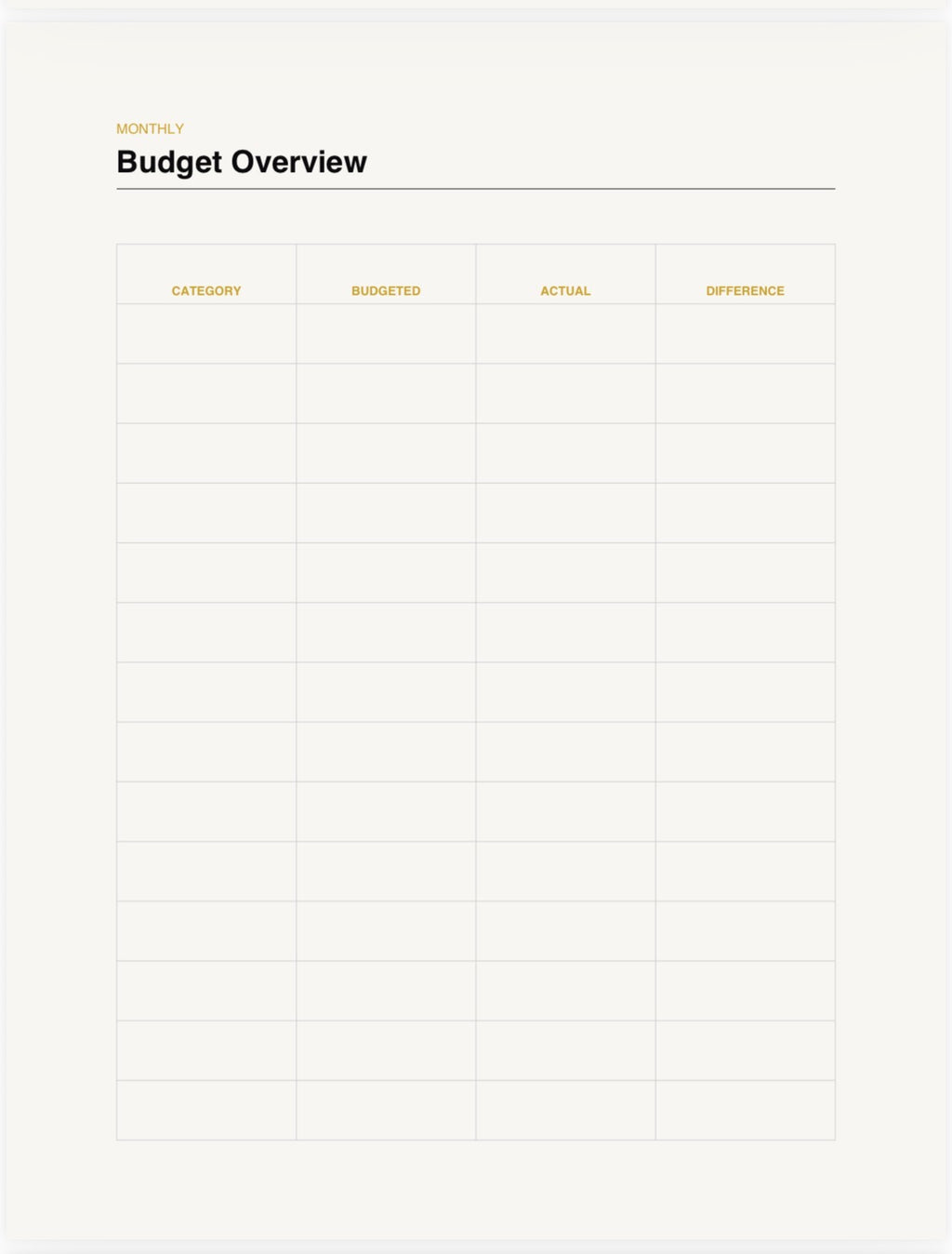 The Family Budget Planner