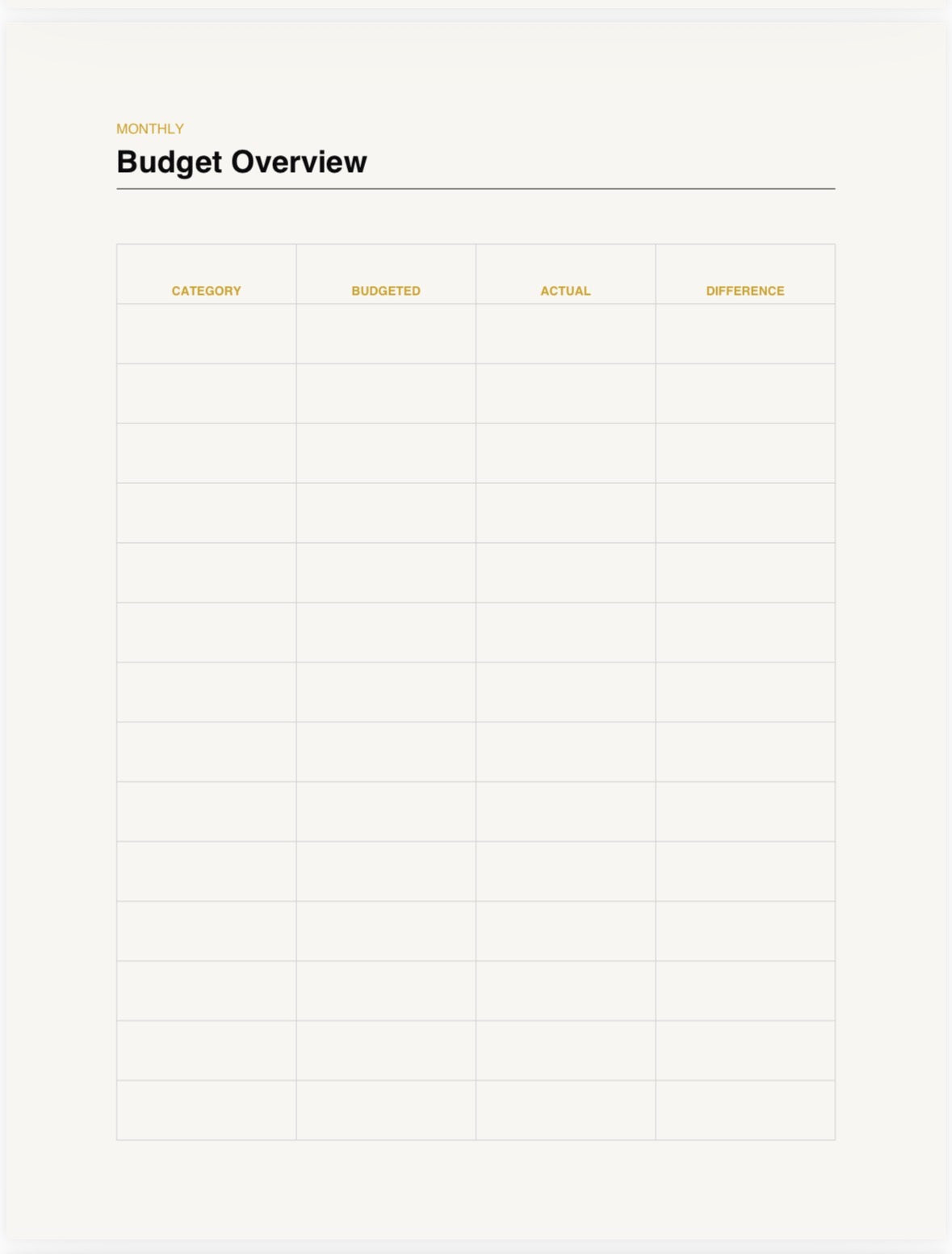 The Family Budget Planner