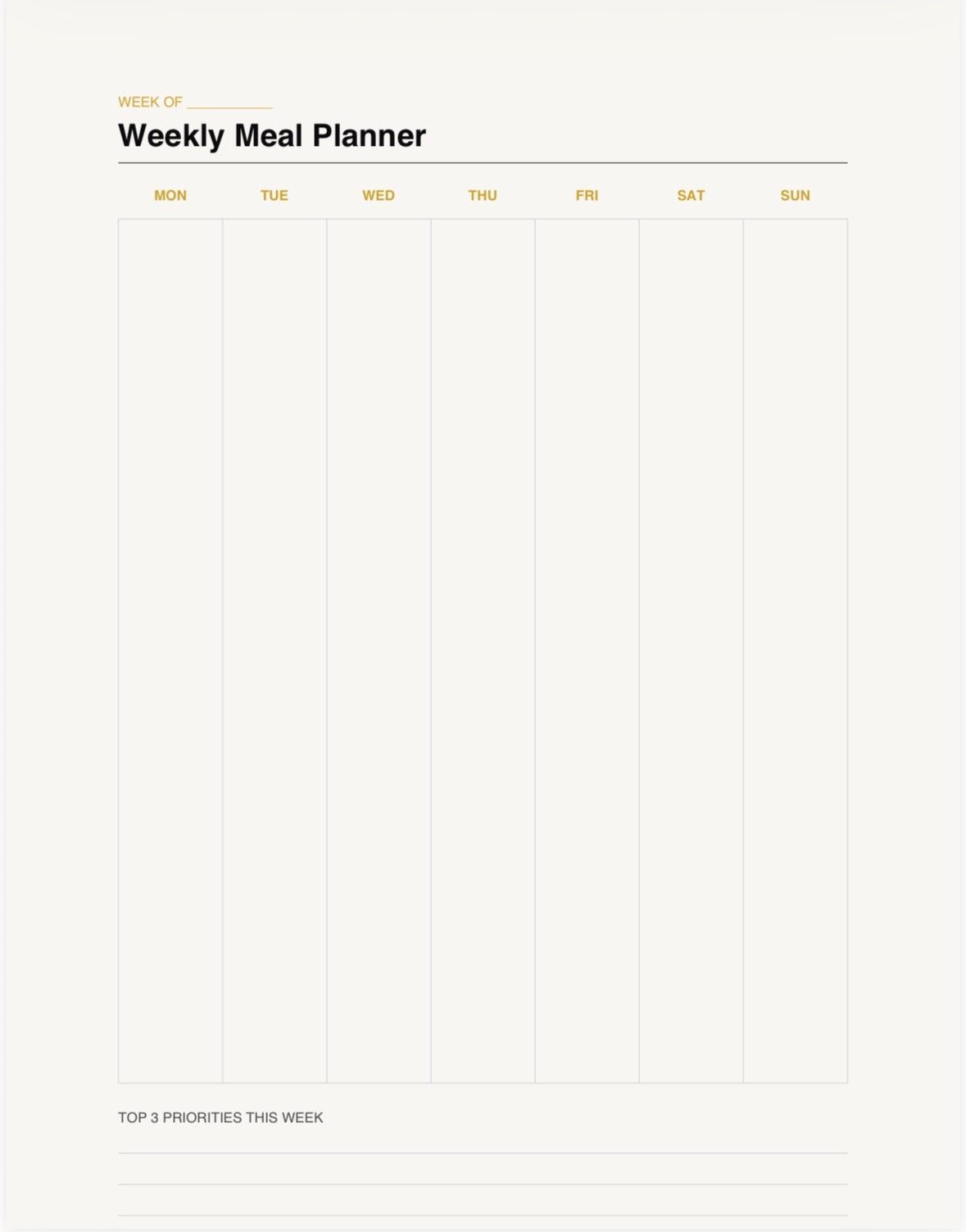 Weekly Meal Planner & Grocery Bundle