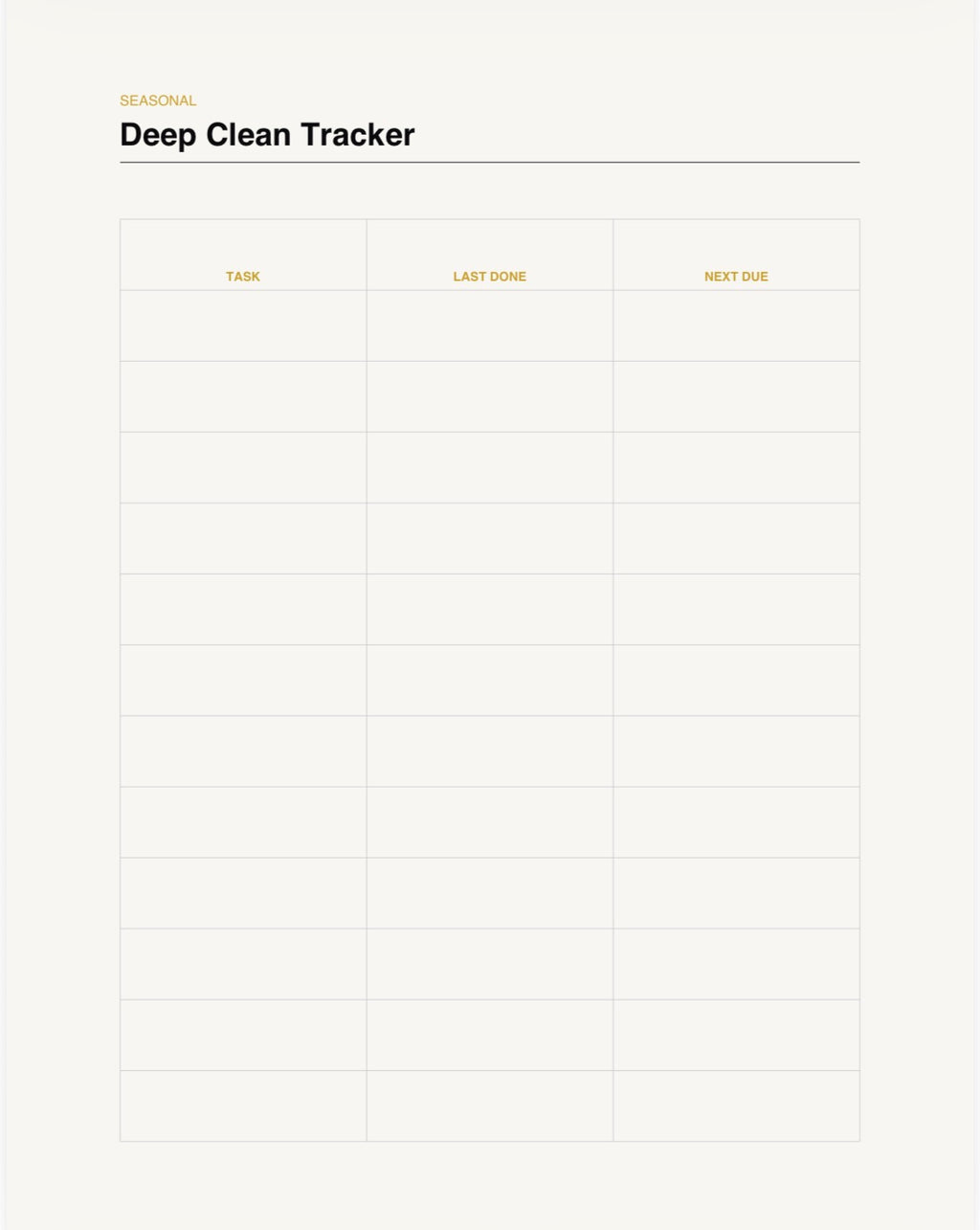 Household Cleaning Schedule & Checklist