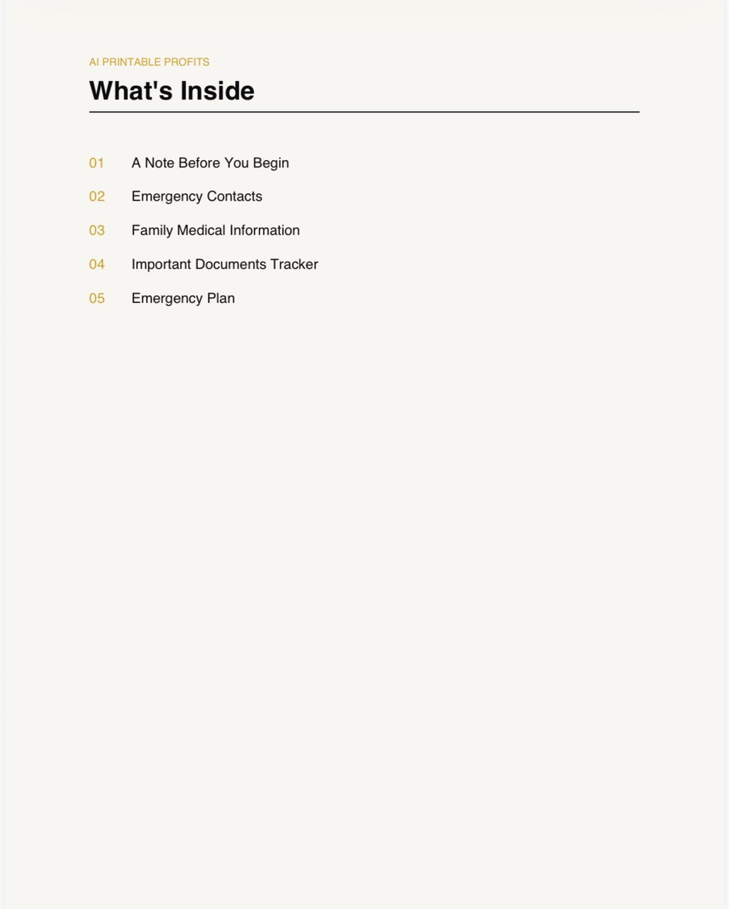 Family Emergency & Important Information Binder