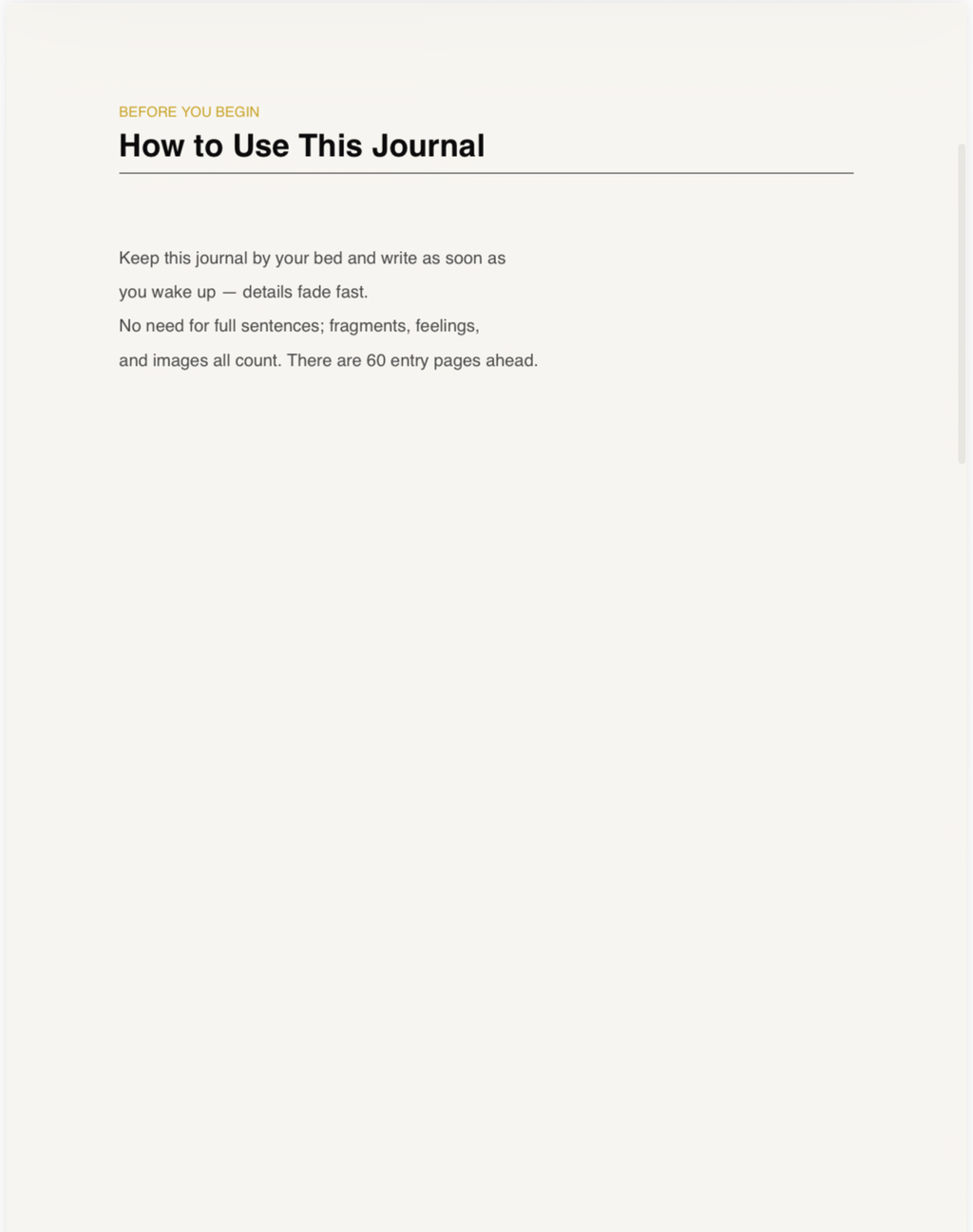 The Dream Journal