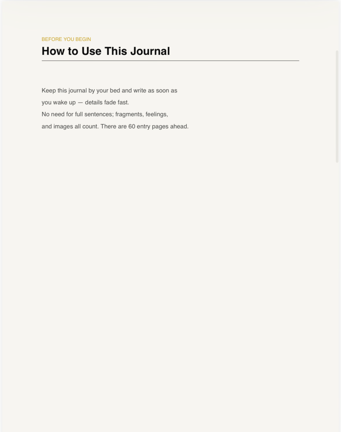 The Dream Journal