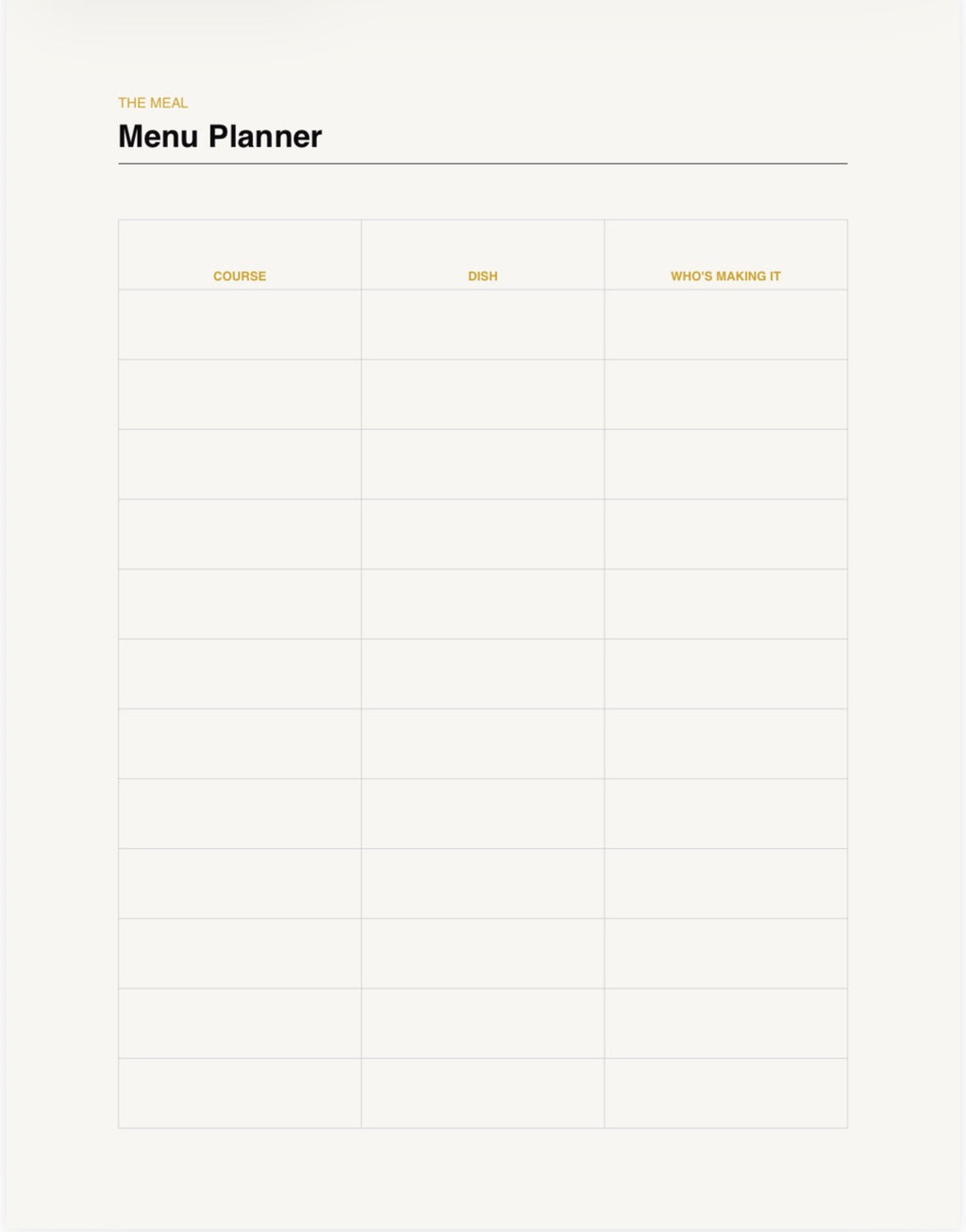 Thanksgiving & Holiday Hosting Planner