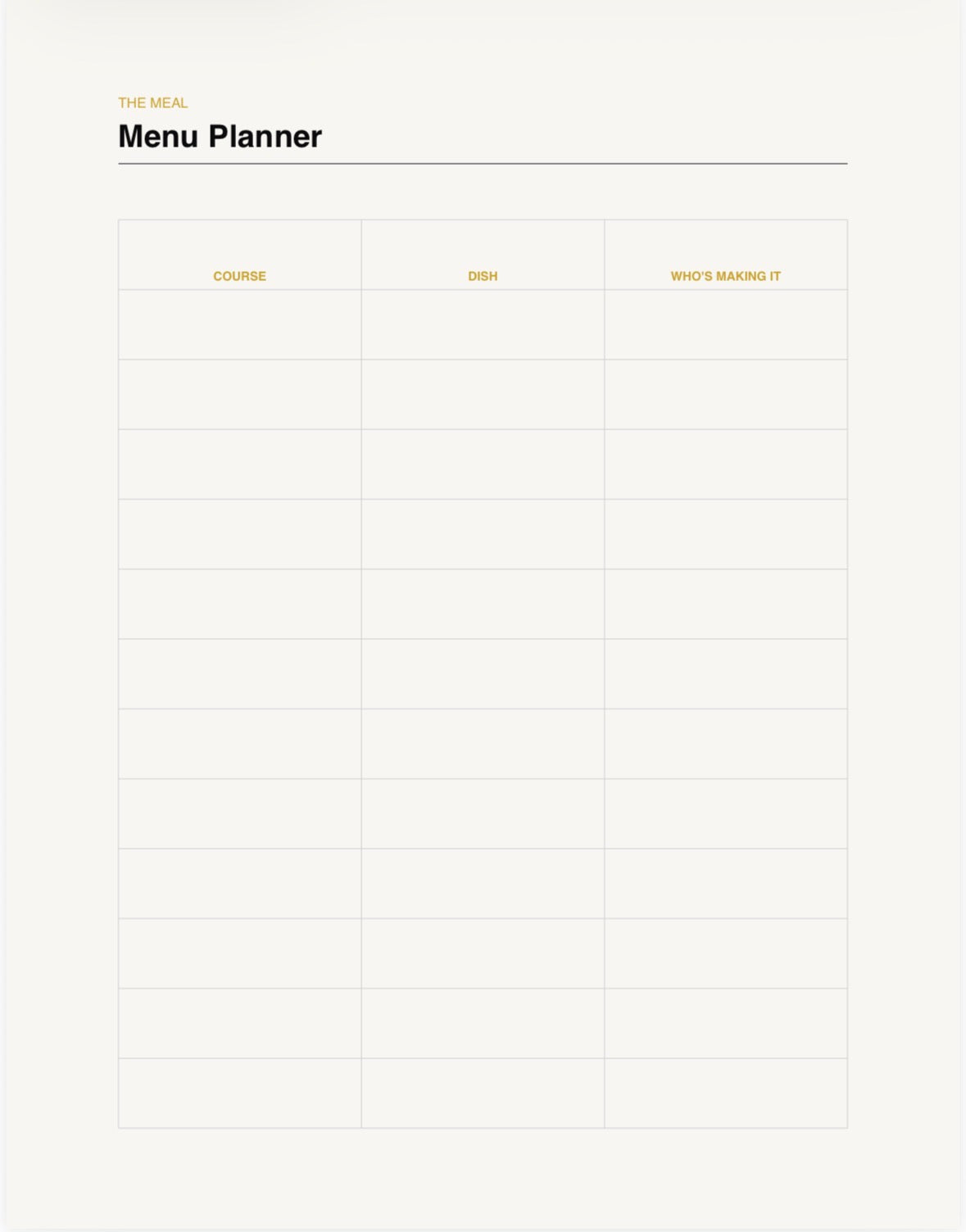 Thanksgiving & Holiday Hosting Planner